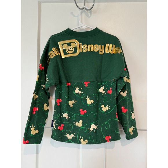 Disney Spirit Jersey Kids XS 4 Walt Disney World Holiday Mickey Christmas Green - Picture 5 of 9